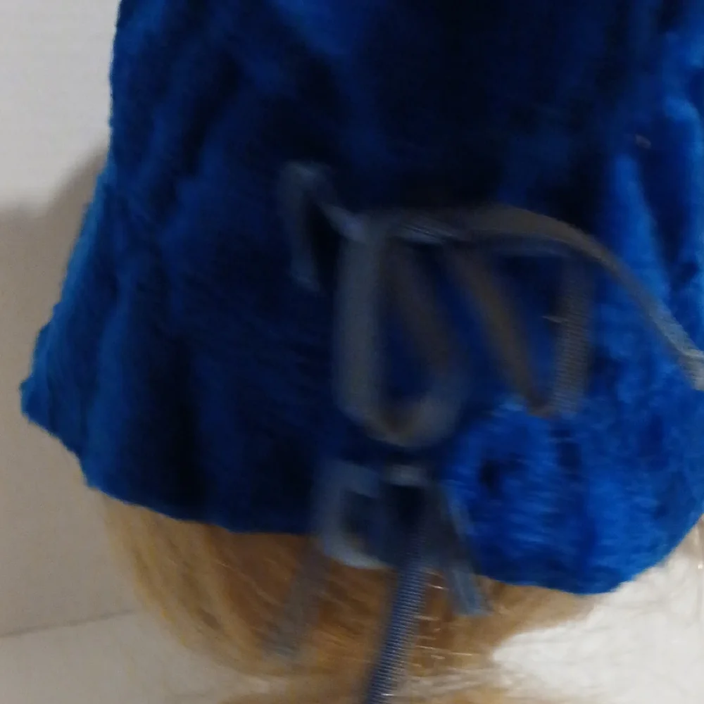 Vintage 70s Blue Faux Fur Hat - Picture 3 of 6